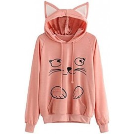 Women's Cat Ear Hoodie Cute Friends Long Sleeve Kangaroo Pouch Hooded Sweatshirts