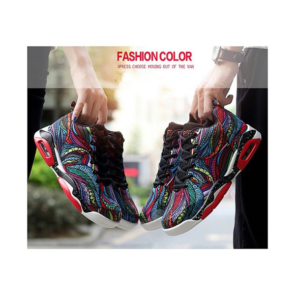 Brand creative pattern breathable men basketball air shoes custom basketball shoe 