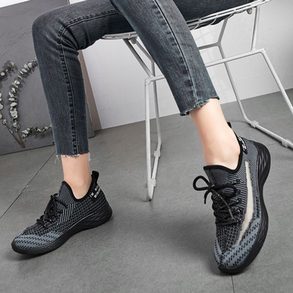 Large Size Women Trainers Breathable Mesh Lace Up Walking Shoes 