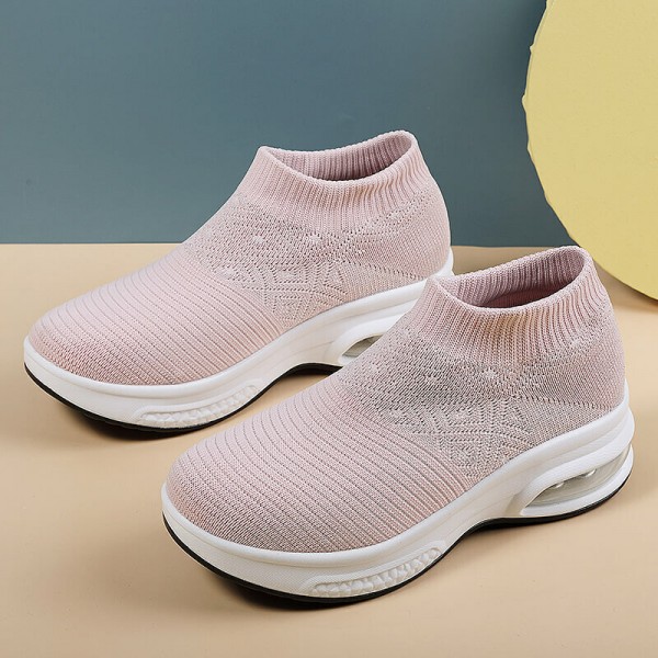 Women Casual Knitted Sports Simplicity Comfortable Running Shoes 