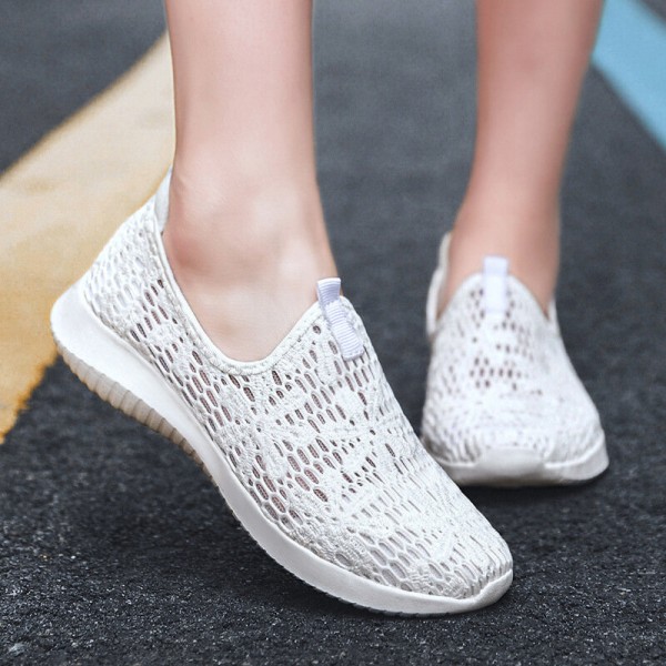 Women Casual Knitted Slip On Walking Flat Sneakers 