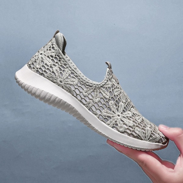 Women Casual Knitted Slip On Walking Flat Sneakers 