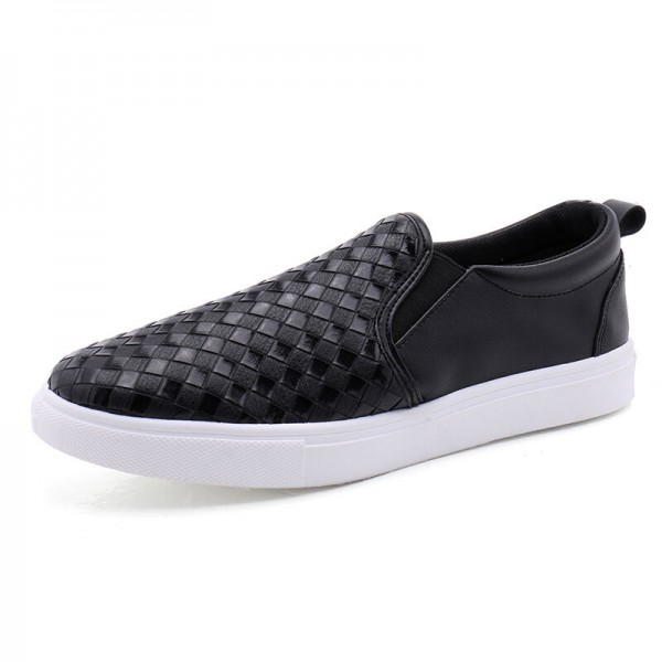 Men Breathable Vintage Weave Soft Bottom Slip On Comfy Casual Court Shoes 