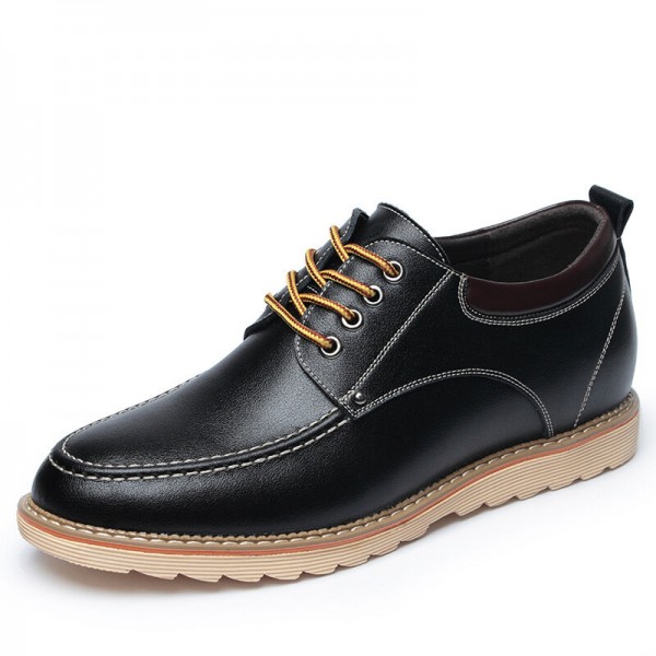 Men Genuine Leather Breathable Non Slip Soft Sole Lace Up Casual Business Shoes 