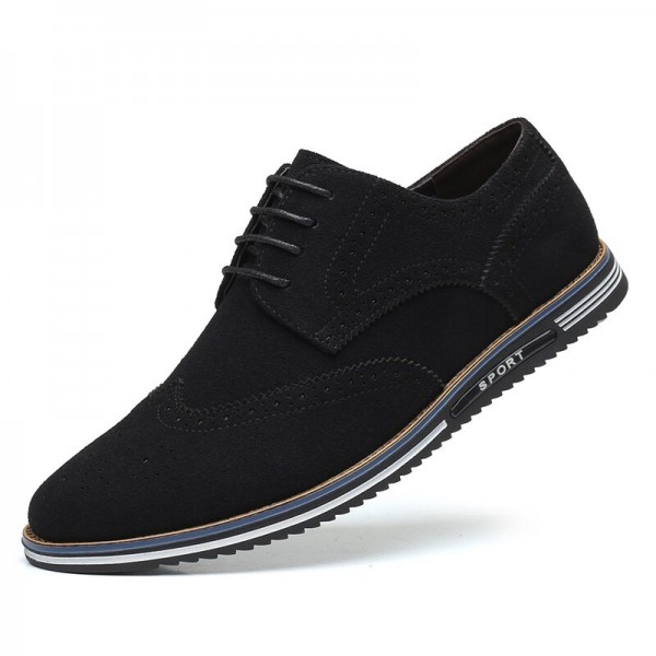 Men Breathable Comfy Vintage Pointed Toe Soft Bottom Lace Up Casual Business Shoes 