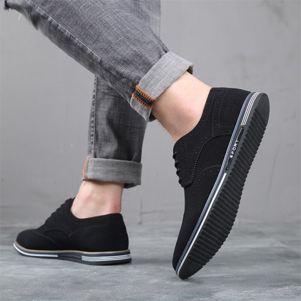 Men Breathable Comfy Vintage Pointed Toe Soft Bottom Lace Up Casual Business Shoes 