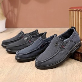 Men Breathable Soft Sole Non Slip Comfy Slip On Old Peking Casual Shoes