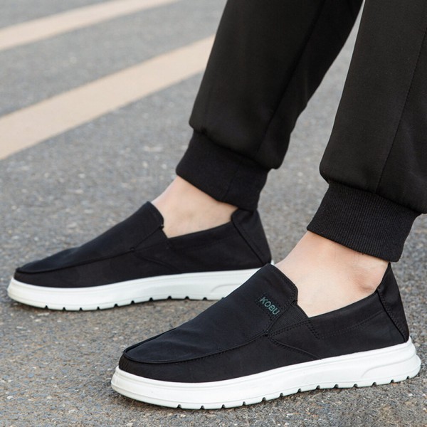 Men Breathable Lightweight Soft Sole Canvas Casual Shoes Loafers 